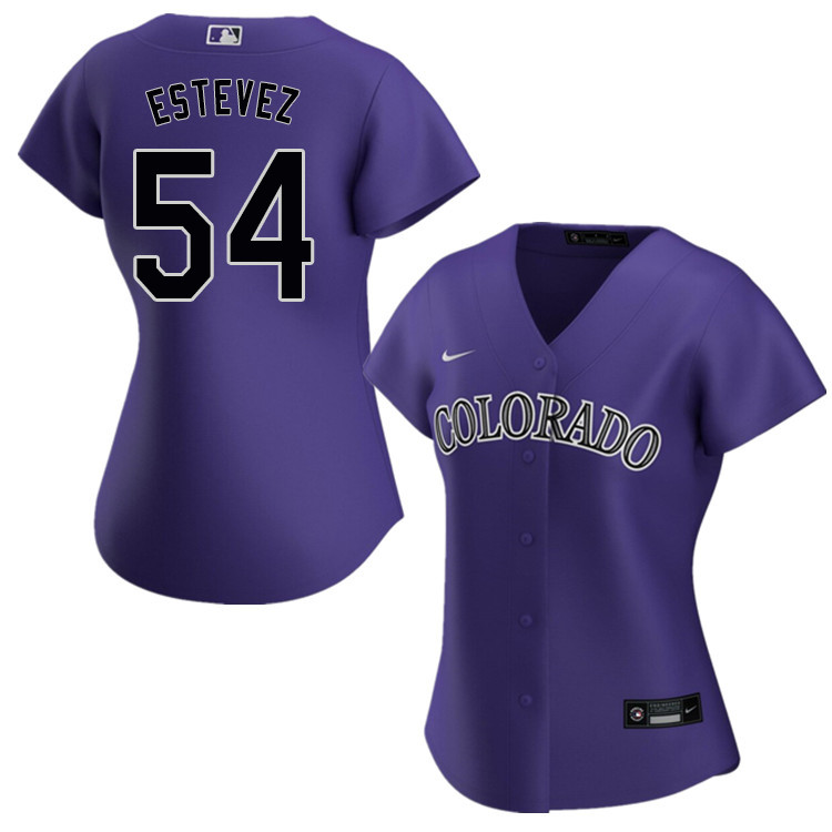 Nike Women #54 Carlos Estevez Colorado Rockies Baseball Jerseys Sale-Purple